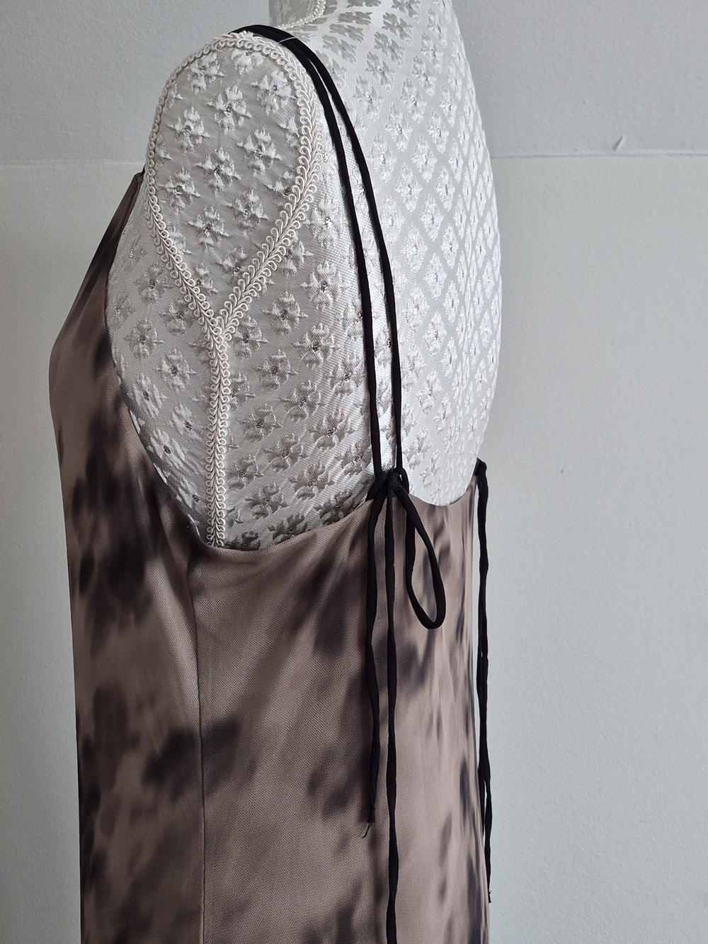 H&M DIVIDED Satin Slip Dress in Taupe - Picture 3 of 4
